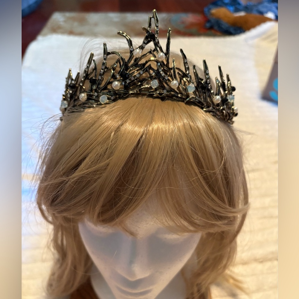 Custom Made Elegant Black and Gold Tiara
